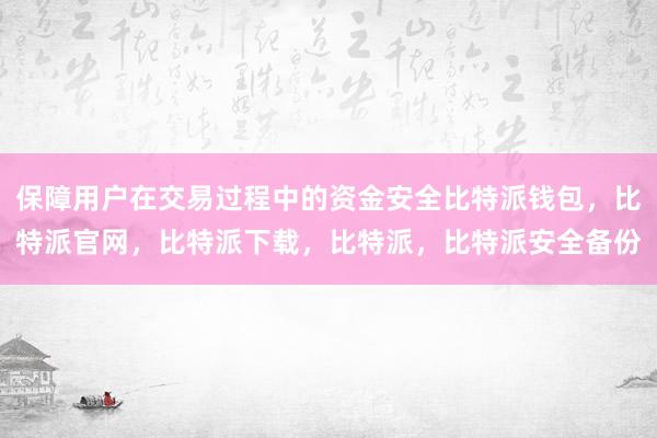 保障用户在交易过程中的资金安全比特派钱包，比特派官网，比特派下载，比特派，比特派安全备份