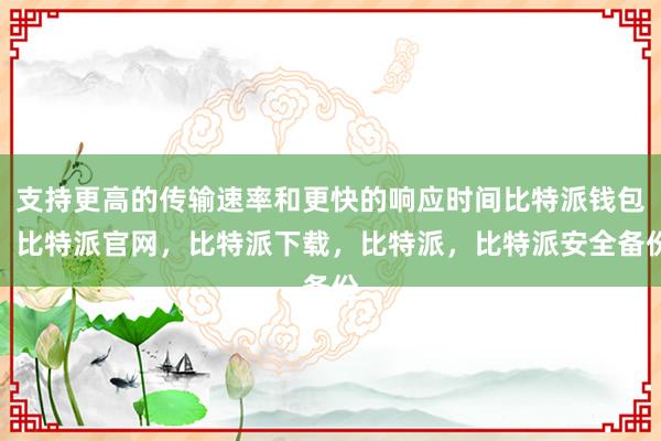 支持更高的传输速率和更快的响应时间比特派钱包，比特派官网，比特派下载，比特派，比特派安全备份